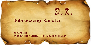 Debreczeny Karola névjegykártya