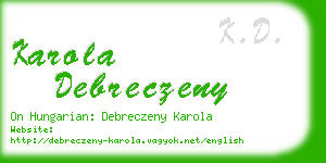 karola debreczeny business card